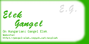 elek gangel business card